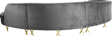Load image into Gallery viewer, Serpentine Grey Velvet 3pc. Sectional