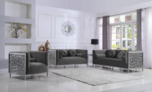 Load image into Gallery viewer, Opal Grey Velvet Loveseat