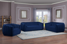 Load image into Gallery viewer, Dixie Navy Velvet Loveseat