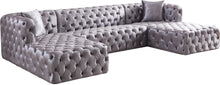 Load image into Gallery viewer, Coco Grey Velvet 3pc. Sectional (3 Boxes)