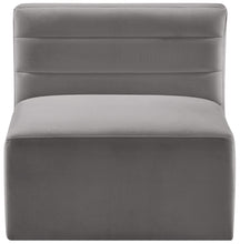 Load image into Gallery viewer, Quincy Grey Velvet Modular Armless Chair