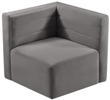 Load image into Gallery viewer, Quincy Grey Velvet Modular Corner Chair
