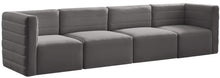 Load image into Gallery viewer, Quincy Grey Velvet Modular Sofa