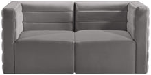 Load image into Gallery viewer, Quincy Grey Velvet Modular Sofa