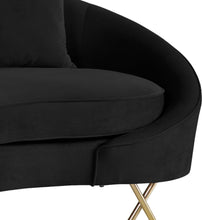 Load image into Gallery viewer, Serpentine Black Velvet Sofa