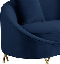 Load image into Gallery viewer, Serpentine Navy Velvet Sofa