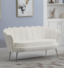 Load image into Gallery viewer, Gardenia Cream Velvet Loveseat