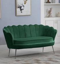 Load image into Gallery viewer, Gardenia Green Velvet Loveseat
