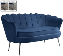 Load image into Gallery viewer, Gardenia Navy Velvet Loveseat