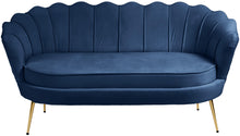 Load image into Gallery viewer, Gardenia Navy Velvet Loveseat