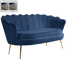 Load image into Gallery viewer, Gardenia Navy Velvet Loveseat