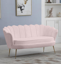 Load image into Gallery viewer, Gardenia Pink Velvet Loveseat
