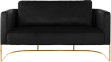 Load image into Gallery viewer, Casa Black Velvet Loveseat