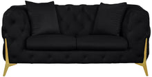 Load image into Gallery viewer, Kingdom Black Velvet Loveseat