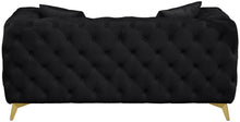 Load image into Gallery viewer, Kingdom Black Velvet Loveseat