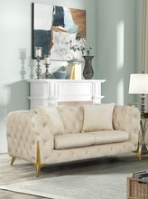 Load image into Gallery viewer, Kingdom Cream Velvet Loveseat