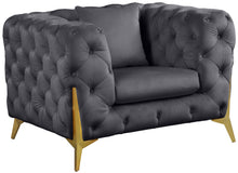 Load image into Gallery viewer, Kingdom Grey Velvet Chair