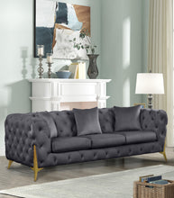 Load image into Gallery viewer, Kingdom Grey Velvet Sofa