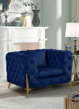 Load image into Gallery viewer, Kingdom Navy Velvet Chair