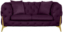 Load image into Gallery viewer, Kingdom Purple Velvet Loveseat