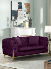 Load image into Gallery viewer, Kingdom Purple Velvet Loveseat