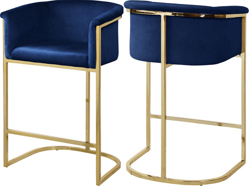 Donatella Navy Velvet Stool