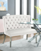 Load image into Gallery viewer, Suri Cream Velvet Settee Bench