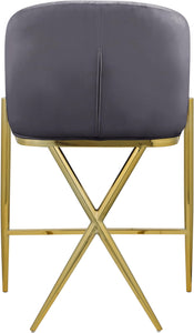 Xavier Grey Velvet Counter Stool
