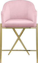 Load image into Gallery viewer, Xavier Pink Velvet Counter Stool