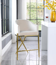Load image into Gallery viewer, Xavier Cream Velvet Counter Stool