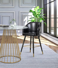 Load image into Gallery viewer, Barbosa Black Faux Leather Counter/Bar Stool
