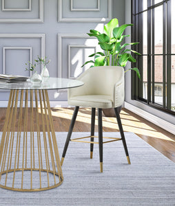 Barbosa White Faux Leather Counter/Bar Stool