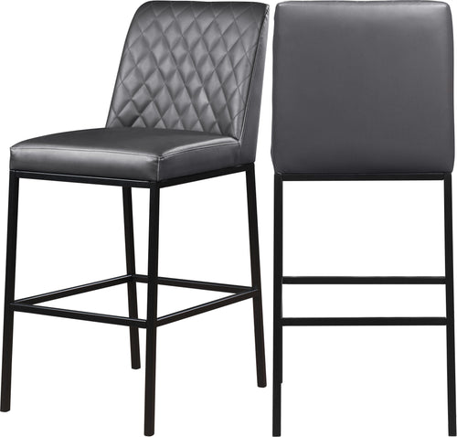 Bryce Grey Faux Leather Stool