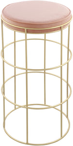 Rebar Pink Velvet Counter Stool