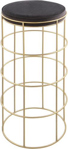 Rebar Grey Velvet Bar Stool