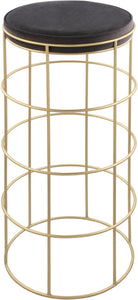 Rebar Grey Velvet Bar Stool