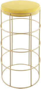 Rebar Yellow Velvet Bar Stool