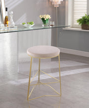 Load image into Gallery viewer, Tres Cream Velvet Counter Stool