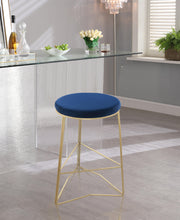 Load image into Gallery viewer, Tres Navy Velvet Counter Stool