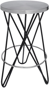 Mercury Black / Silver Counter Stool