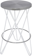 Load image into Gallery viewer, Mercury White / Silver Counter Stool
