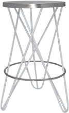 Load image into Gallery viewer, Mercury White / Silver Counter Stool