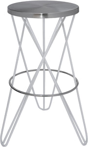 Mercury White / Silver Bar Stool