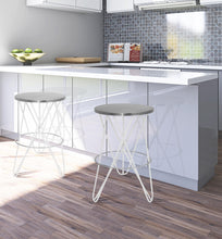 Load image into Gallery viewer, Mercury White / Silver Counter Stool