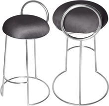 Load image into Gallery viewer, Ring Grey Velvet Counter Stool