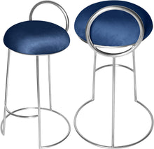 Load image into Gallery viewer, Ring Navy Velvet Counter Stool