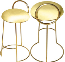 Load image into Gallery viewer, Ring Yellow Velvet Counter Stool