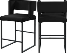 Load image into Gallery viewer, Caleb Black Velvet Counter Stool