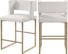 Load image into Gallery viewer, Caleb Cream Velvet Counter Stool