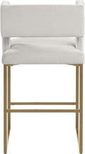 Load image into Gallery viewer, Caleb Cream Velvet Counter Stool